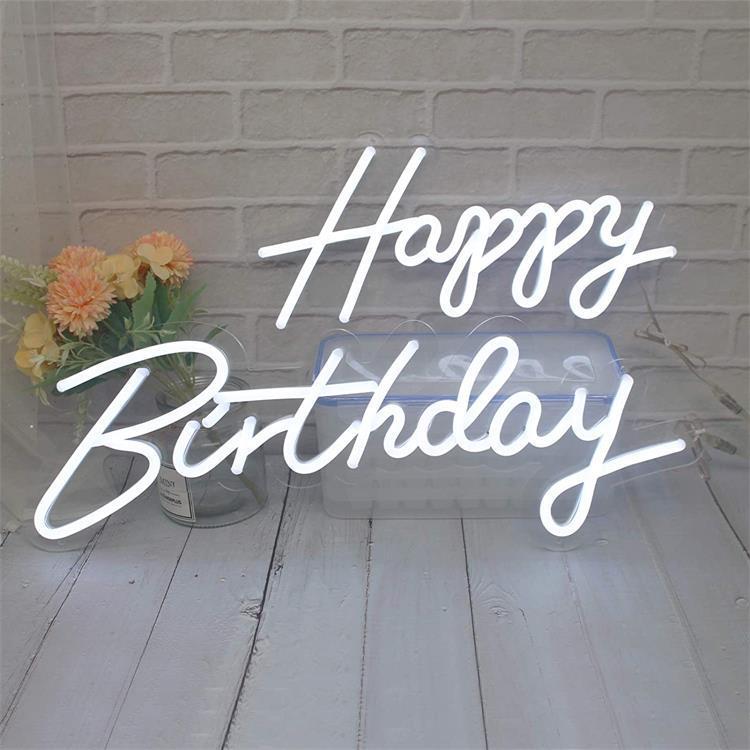 Happy Birthday Series Clear Acrylic Sheet Silicone Neon Light