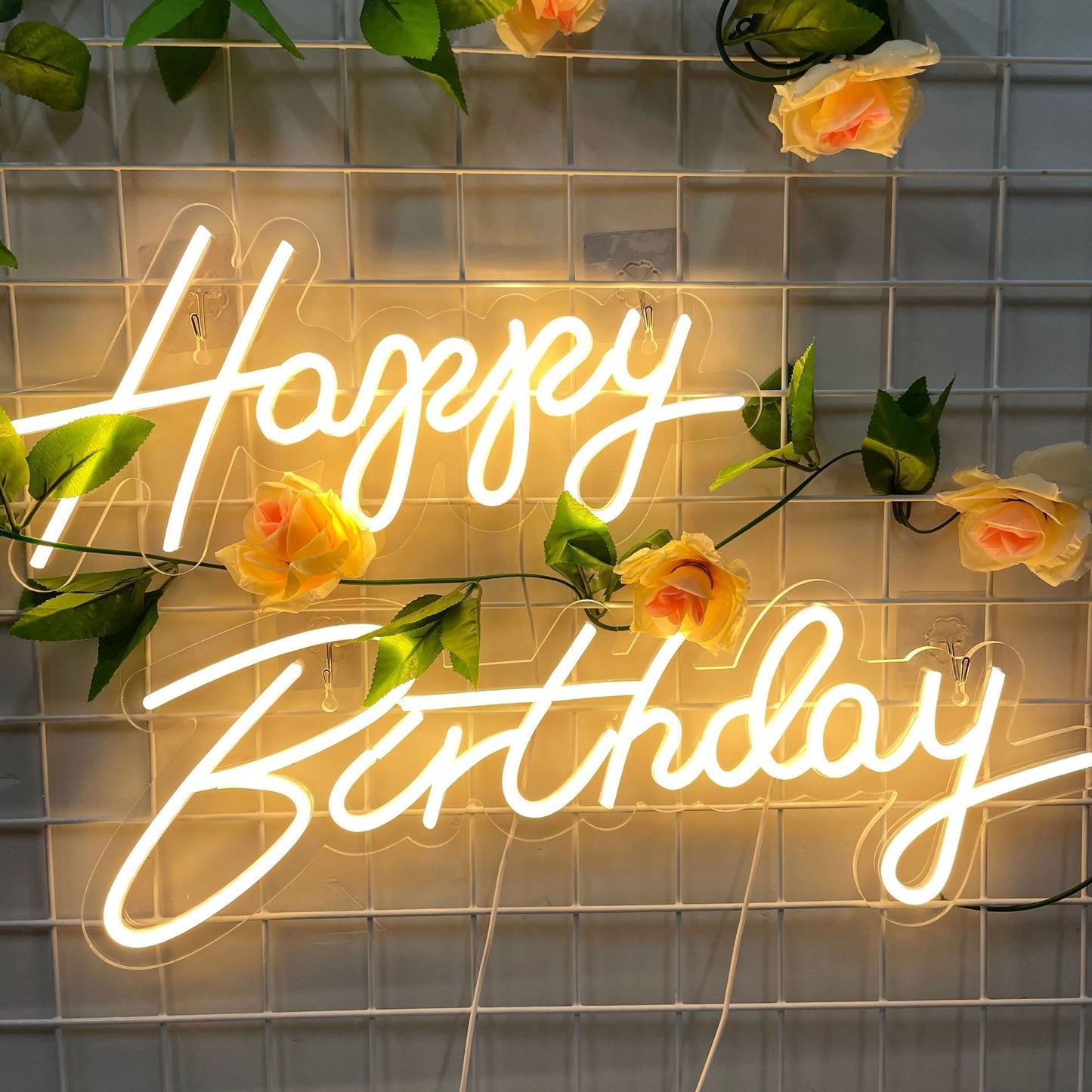 Happy Birthday Series Clear Acrylic Sheet Silicone Neon Light