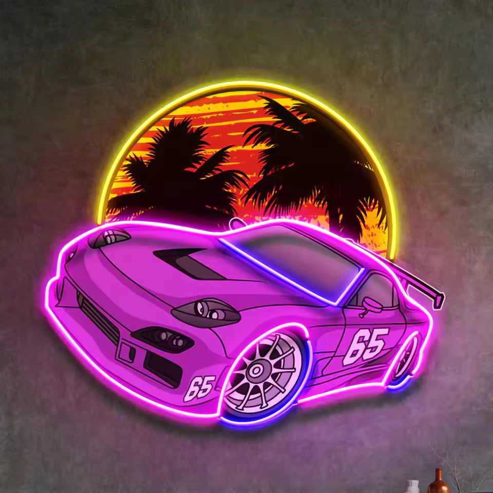 Beach Side Racing Neon Sign