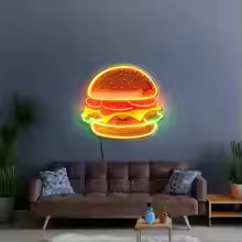 Hamburger Neon Sign Funny Fast Food