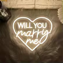 Will You Marry Me Neon Led Signs Wedding Bedroom Decoration