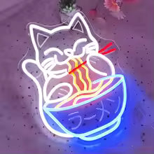 Cat Ramen Neon Light Sign Japanese Noodle Neon Sign