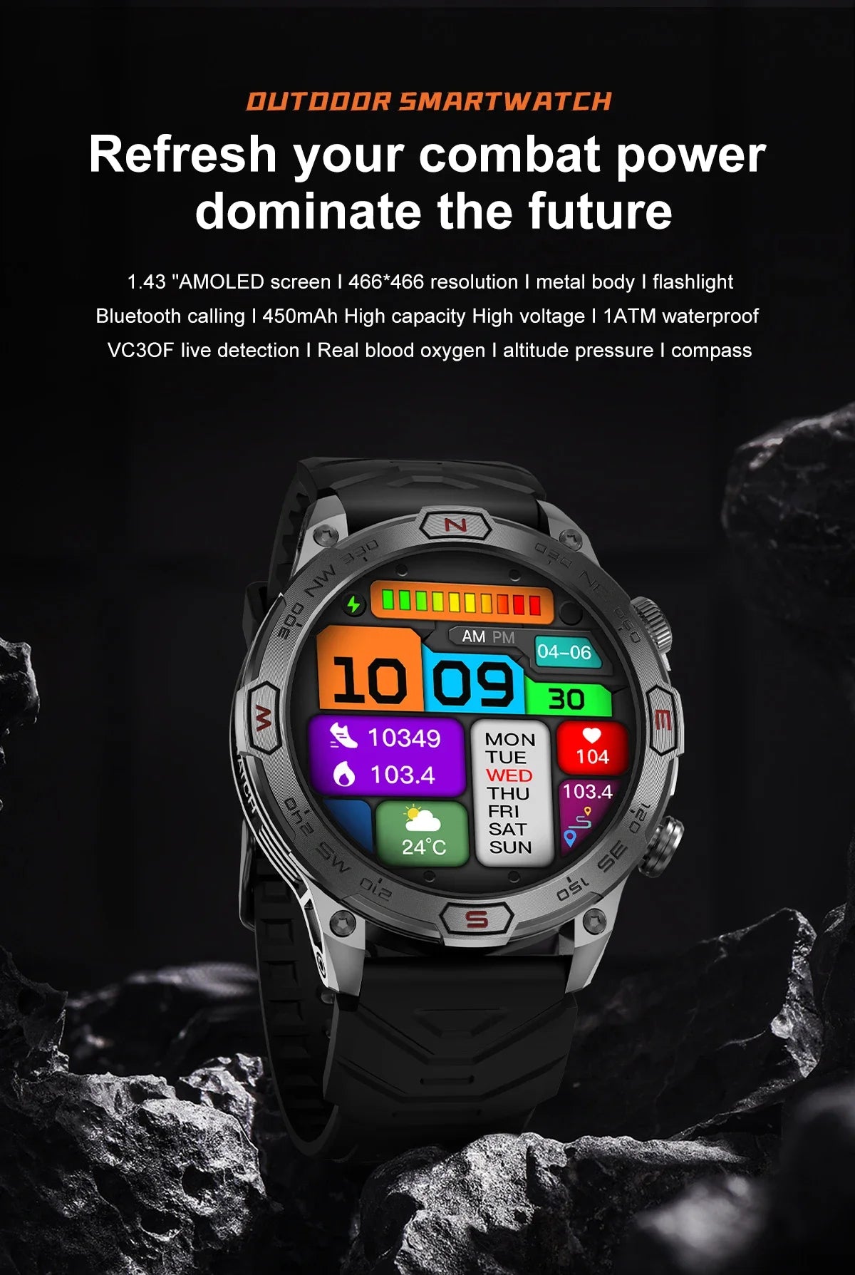 Outdoor Military Smart Watch