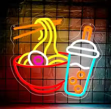 Ramen Cat Neon Sign Cat Noodles Led Food Sign