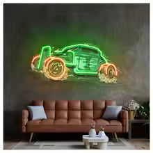 Car Neon Sign Car UV Print Shop Wall