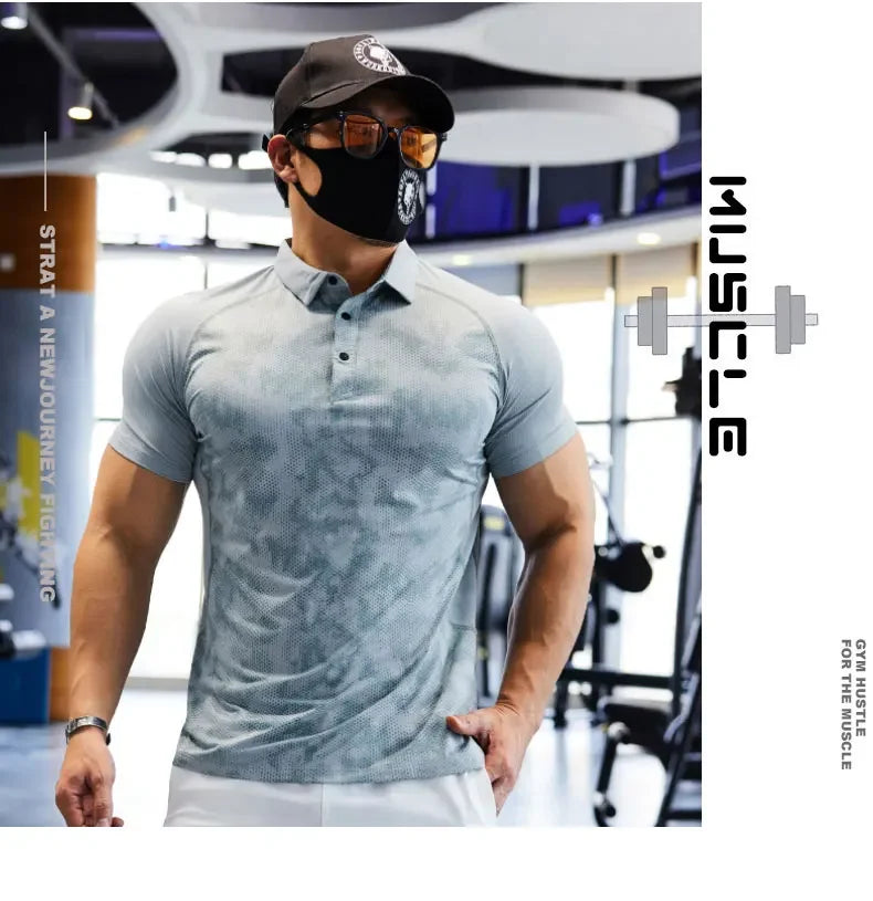 Men Dry Fit Compression Sweatshirt Man Short Sleeve Athletics Clothing Gym Fitness Sports Wear Tops Golf T-shirts  Sportswear