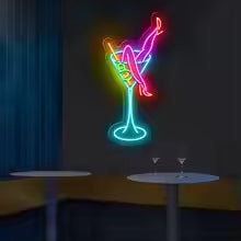 Sexy Martini Glass LED Sign