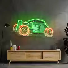 Car Neon Sign Car UV Print Shop Wall