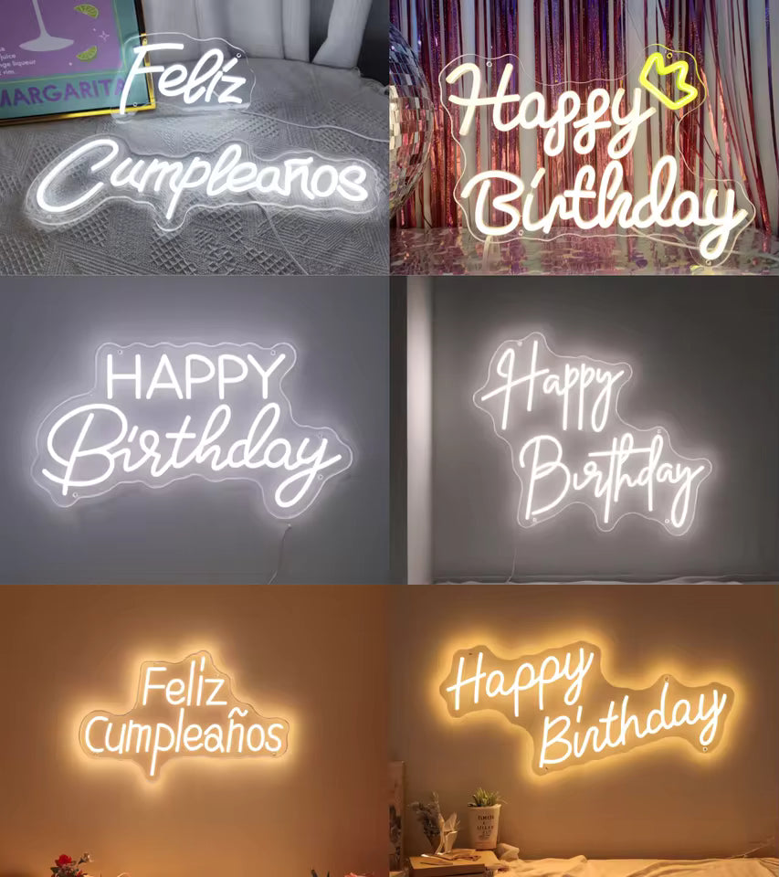 Happy Birthday Neon Sign