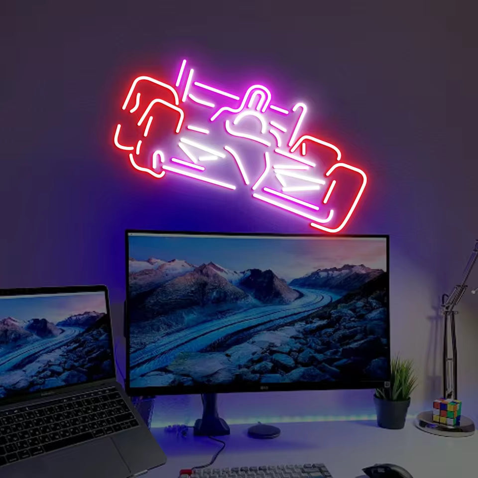 Race Car Neon Sign Racing Car Wall Decor