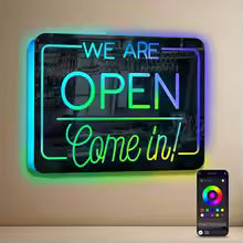 RGB Open Neon Sign Mirrored