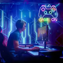 Gamer Neon Sign – LED Game On Wall Decor
