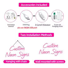 Noodles Neon Sign USB Dimmable Neon Lights