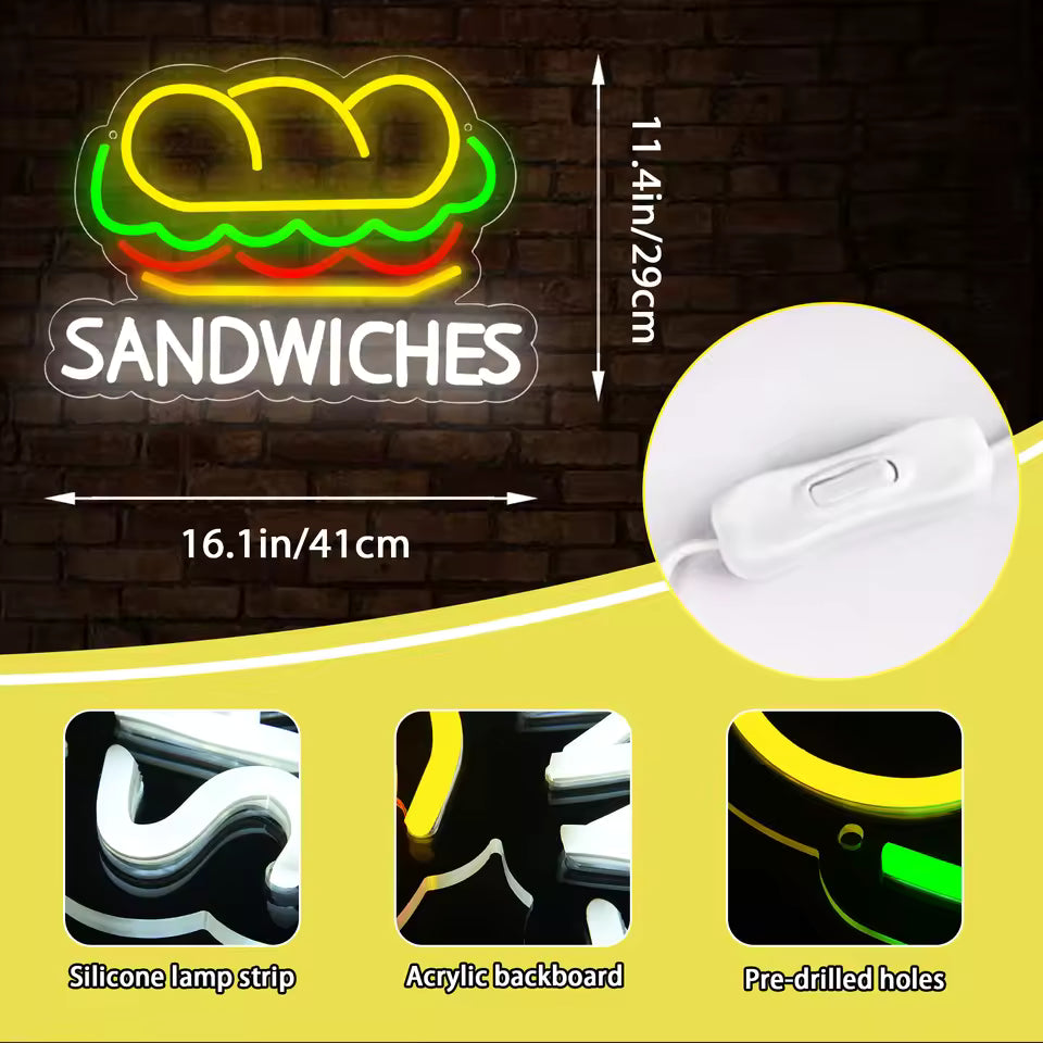 Burger Neon Sign