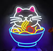 Ramen Cat Neon Sign Cat Noodles Led Food Sign