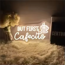 But First Cafecito Neon Led Sign Cafe Bar