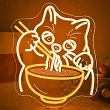Ramen Cat Neon Sign Cat Noodles Led Food Sign