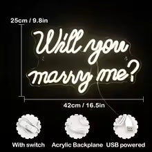 Will You Marry Me Neon Signs Letter LED