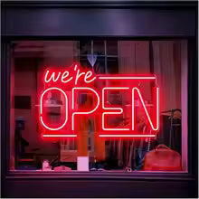 Hanging Art Neon Signs We're Open Neon Light