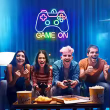 Gamer Neon Sign – LED Game On Wall Decor