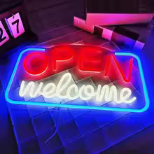Open Welcome Neon Sign