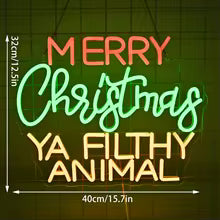 Merry Christmas Neon Sign Gold Yellow
