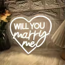 Will You Marry Me Neon Led Signs Wedding Bedroom Decoration
