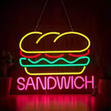 Burger and Sandwich Neon Sign