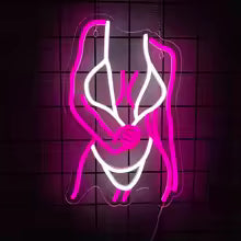 Neon Woman Body Light  Wall Art for Bars