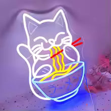 Cat Ramen Neon Light Sign Japanese Noodle Neon Sign