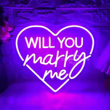 Will You Marry Me Neon Led Signs Wedding Bedroom Decoration