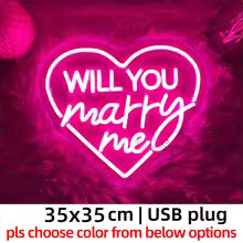 Will You Marry Me Neon Led Signs Wedding Bedroom Decoration