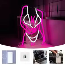 Neon Woman Body Light  Wall Art for Bars