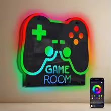 RGB Neon Gamer Sign – LED Mirror Wall Decor