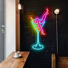 Sexy Martini Glass LED Sign