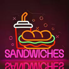 Burger and Sandwich Neon Sign
