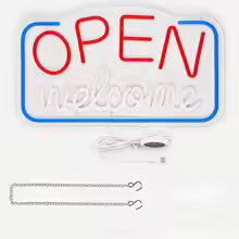 Open Welcome Neon Sign
