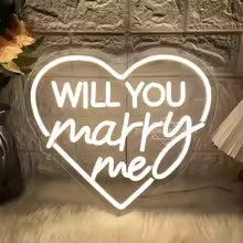 Will You Marry Me Neon Led Signs Wedding Bedroom Decoration