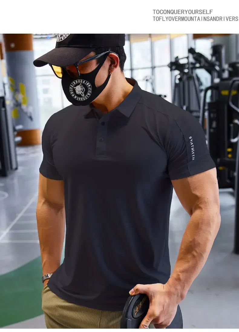 Men Dry Fit Compression Sweatshirt Man Short Sleeve Athletics Clothing Gym Fitness Sports Wear Tops Golf T-shirts  Sportswear