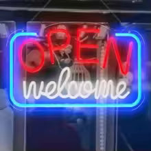Open Welcome Neon Sign