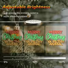 Merry Christmas Neon Sign Gold Yellow