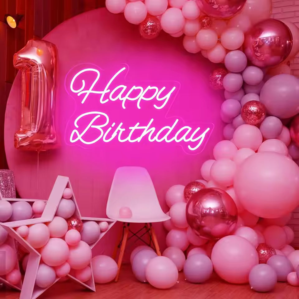 Happy Birthday LED neon sign